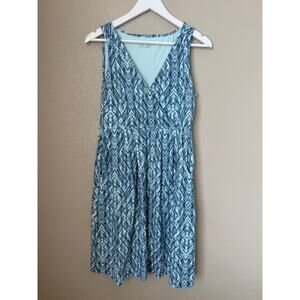 Eddie Bauer Sun Dress Size Medium Jersey Knit Causal Blue Comfort Sleeveless